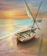 Aurangzib Hanjra, 24 x 30 Inch, Oil on Canvas, Seascape Painting, AC-AZH-036